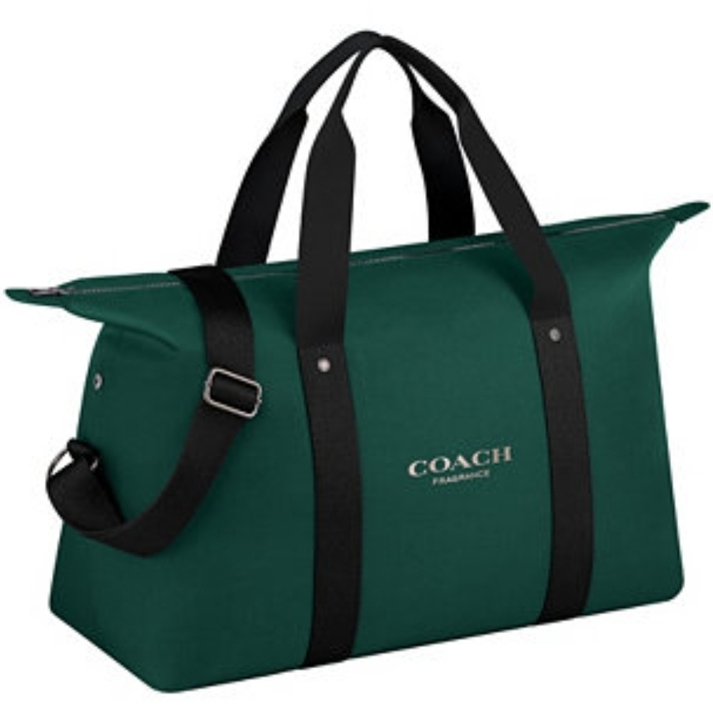 NWT Coach Fragrance Duffel Bag in Green and Black
